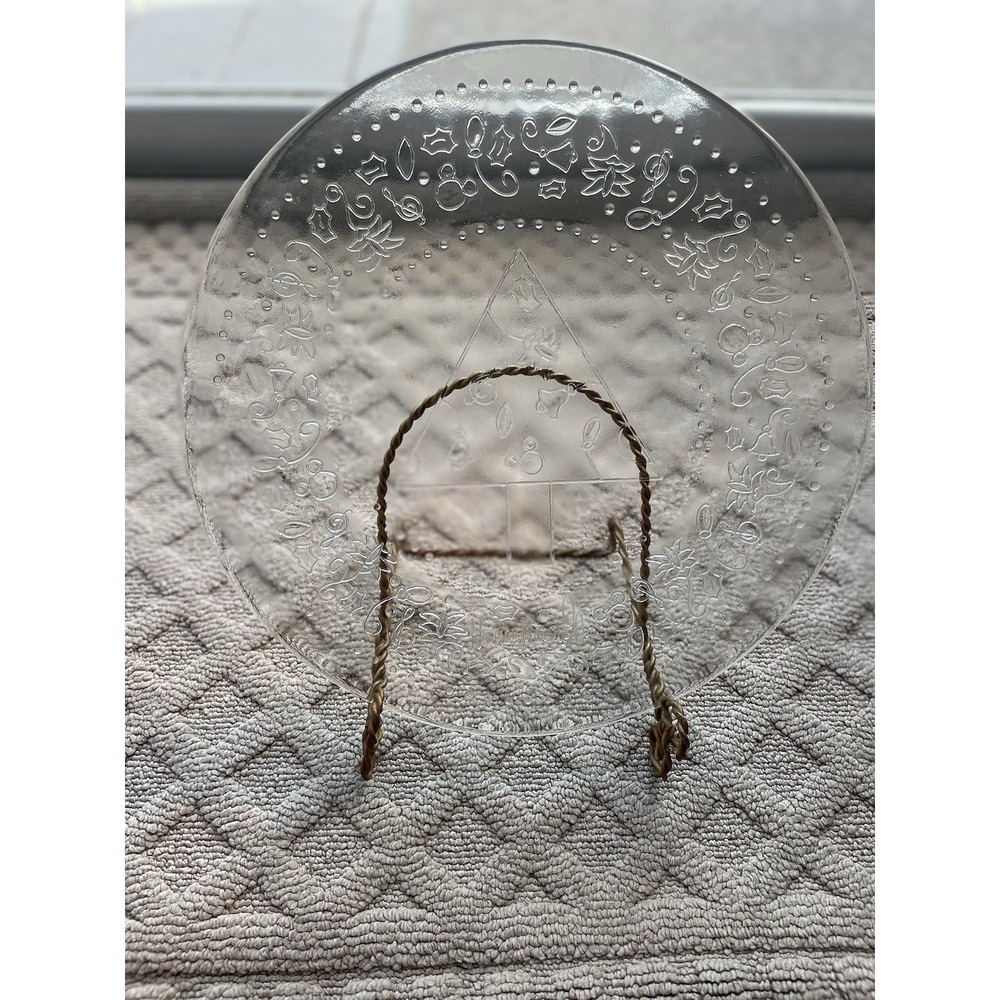 1997 Neiman Marcus Christmas Glass Plate 90th Anniversary Holiday Tree Vintage